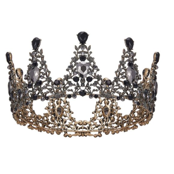 Black Baroque Queen Crown main image 3
